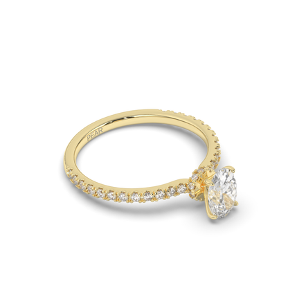 Lab-Grown Diamonds Solitaire Oval Side Stone Ring