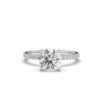 Lab-Grown Diamonds Solitaire Round with Side Stones Ring