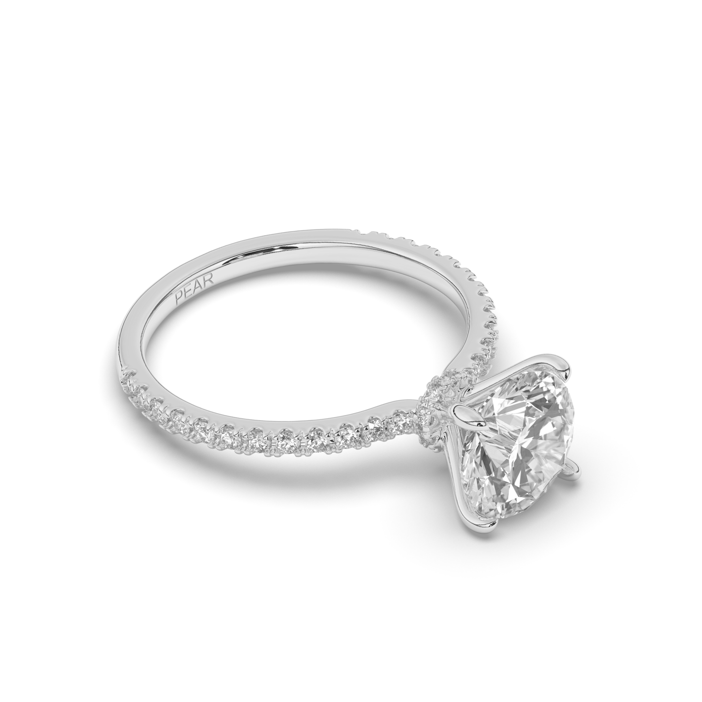 Lab-Grown Diamonds Solitaire Round with Side Stones Ring