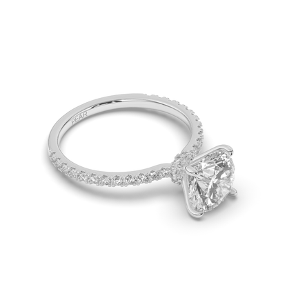 Lab-Grown Diamonds Solitaire Round with Side Stones Ring