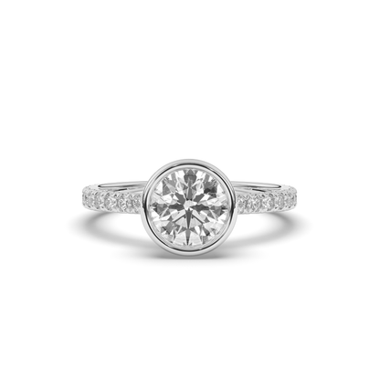 Round Lab-Grown Diamond Ring in Bezel Setting