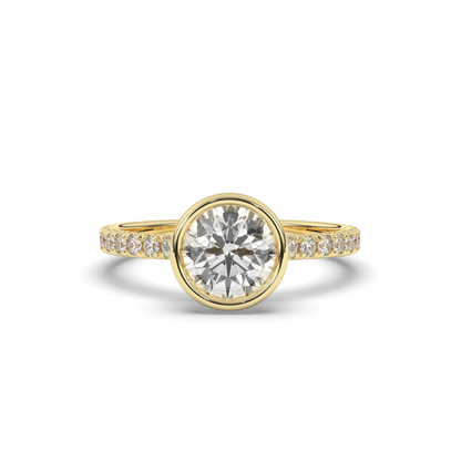 Round Lab-Grown Diamond Ring in Bezel Setting