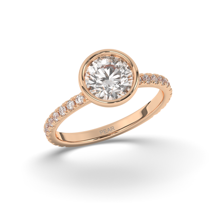 Round Lab-Grown Diamond Ring in Bezel Setting