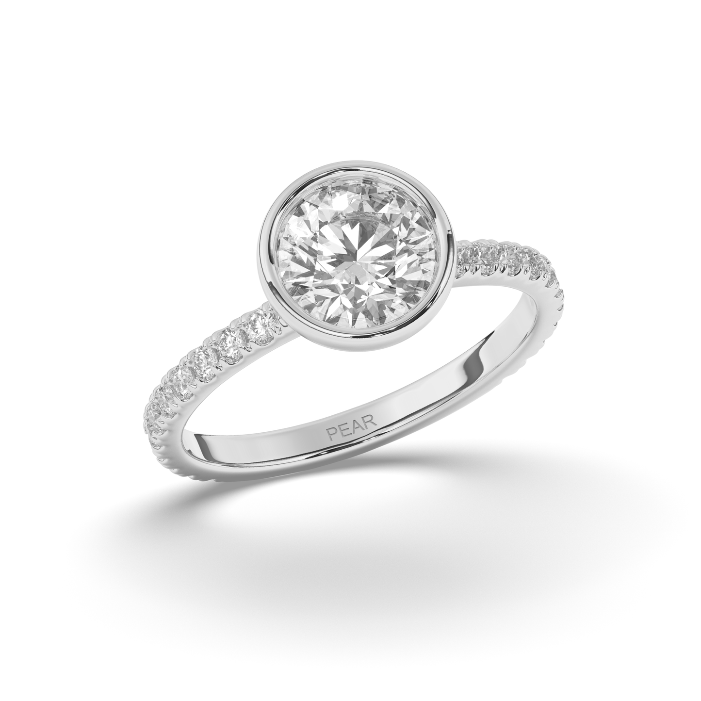 Round Lab-Grown Diamond Ring in Bezel Setting