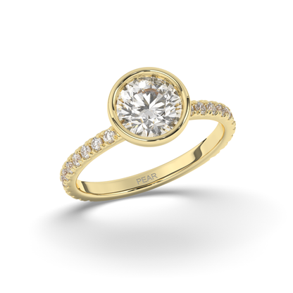 Round Lab-Grown Diamond Ring in Bezel Setting