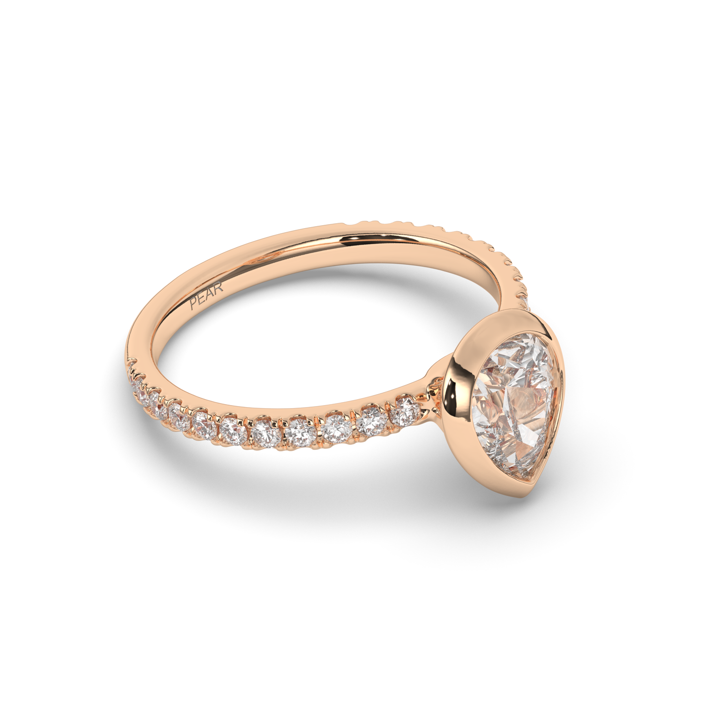 Pear Bezel Lab-Grown Diamond Engagement Ring