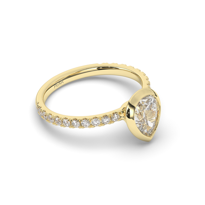 Pear Bezel Lab-Grown Diamond Engagement Ring