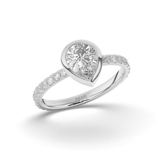 Pear Bezel Lab-Grown Diamond Engagement Ring