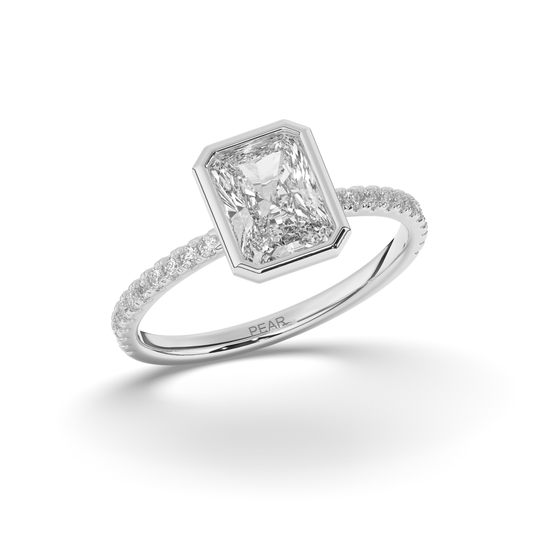 Radiant Lab-Grown Diamond Ring in Bezel Setting