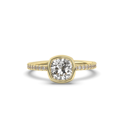 Cushion Bezel Lab-Grown Diamond Engagement Ring