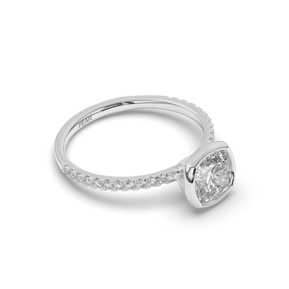 Cushion Bezel Lab-Grown Diamond Engagement Ring