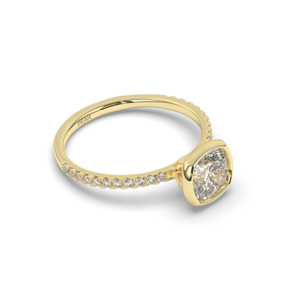 Cushion Bezel Lab-Grown Diamond Engagement Ring