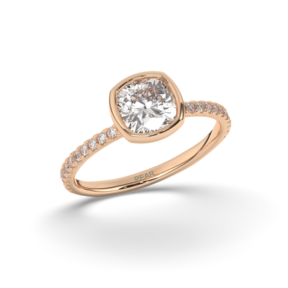 Cushion Bezel Lab-Grown Diamond Engagement Ring