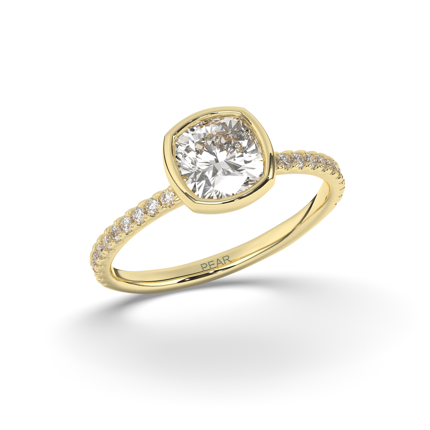 Cushion Bezel Lab-Grown Diamond Engagement Ring