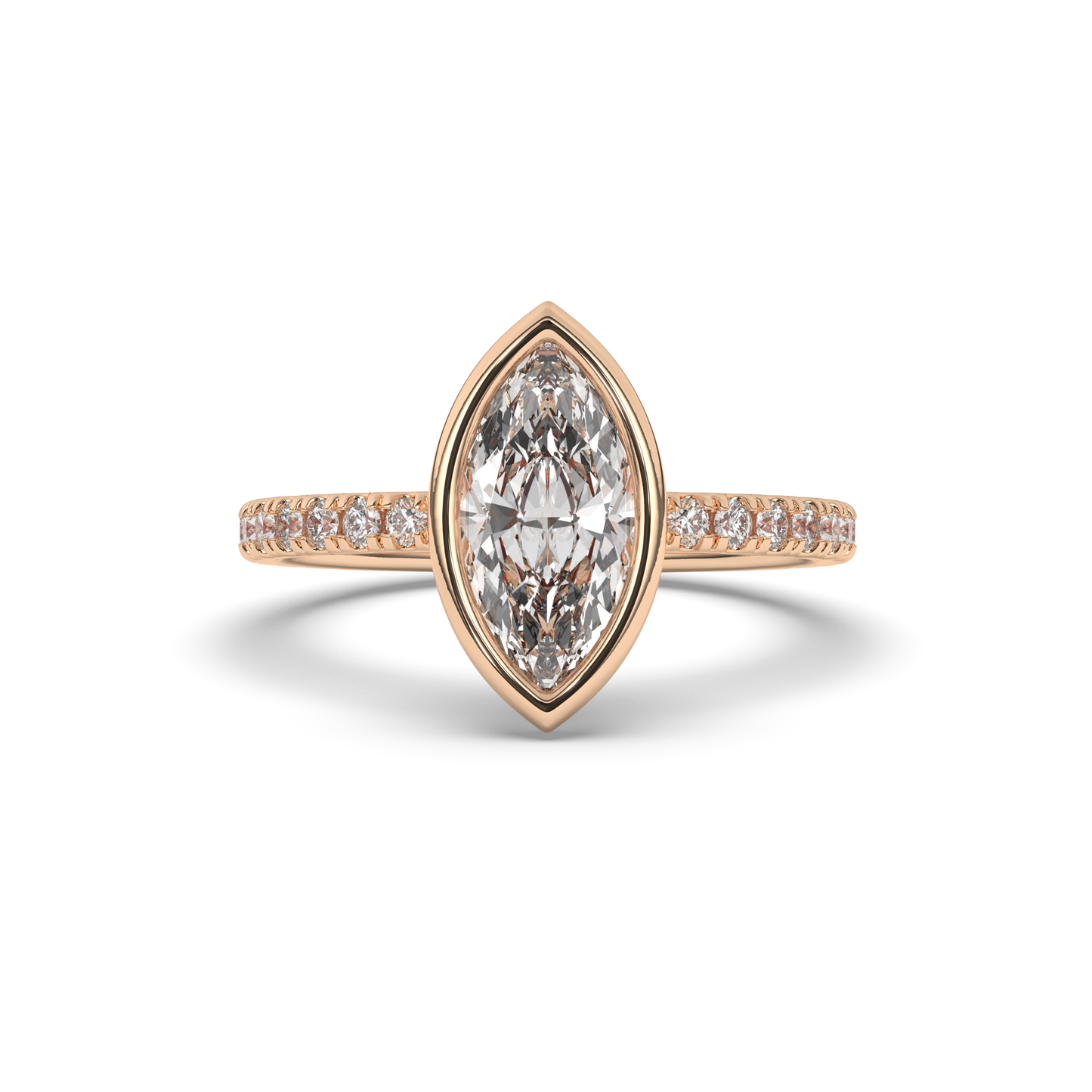 Marquise Bezel Lab-Grown Diamond Engagement Ring