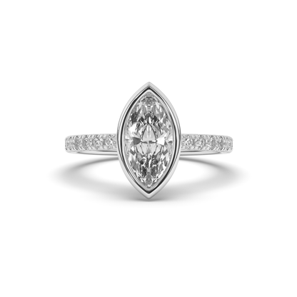 Marquise Bezel Lab-Grown Diamond Engagement Ring