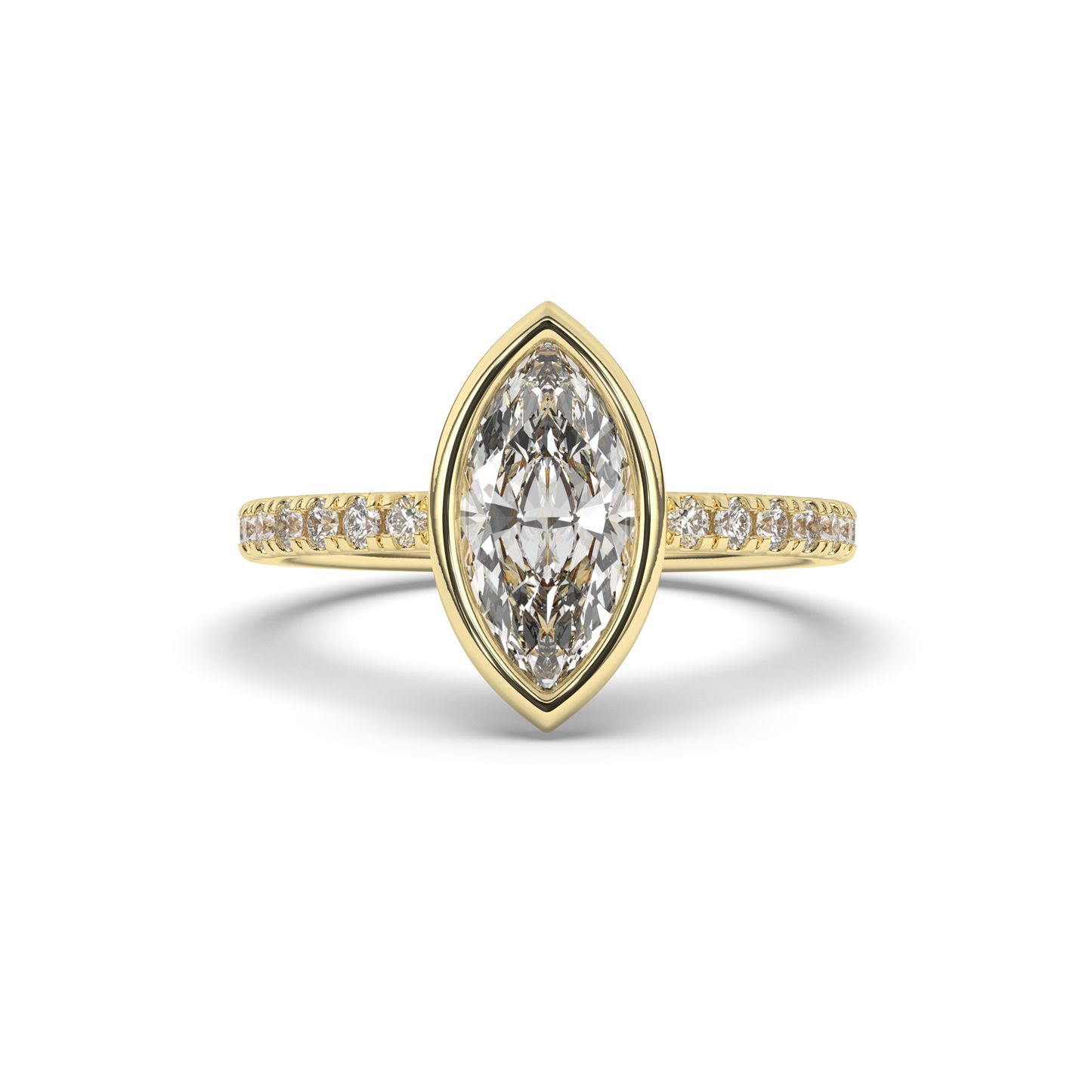 Marquise Bezel Lab-Grown Diamond Engagement Ring