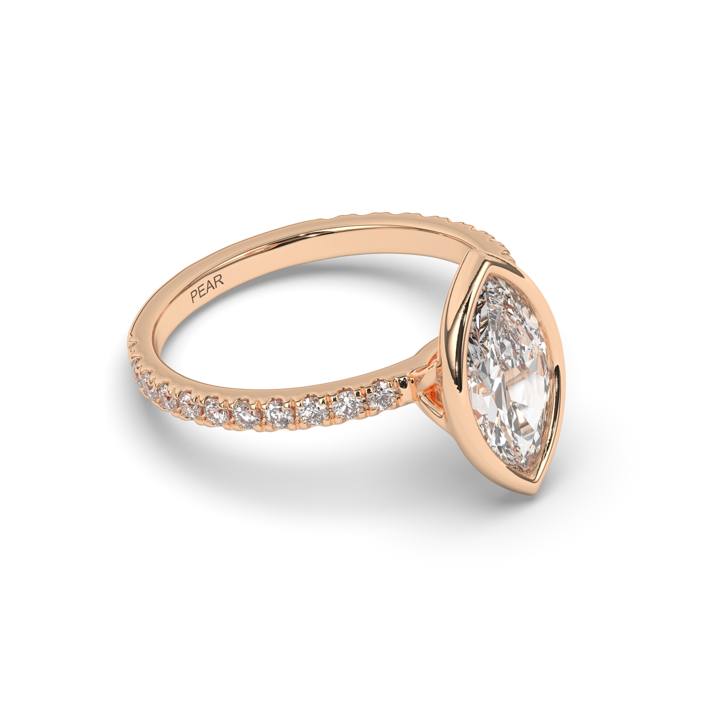 Marquise Bezel Lab-Grown Diamond Engagement Ring