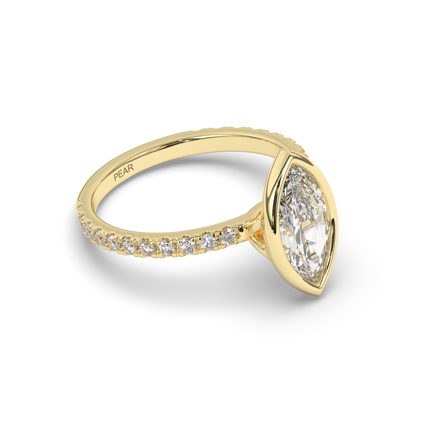 Marquise Bezel Lab-Grown Diamond Engagement Ring