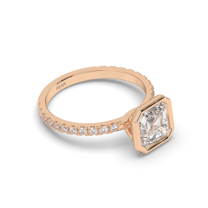 Asscher Bezel Lab-Grown Diamond Engagement Ring