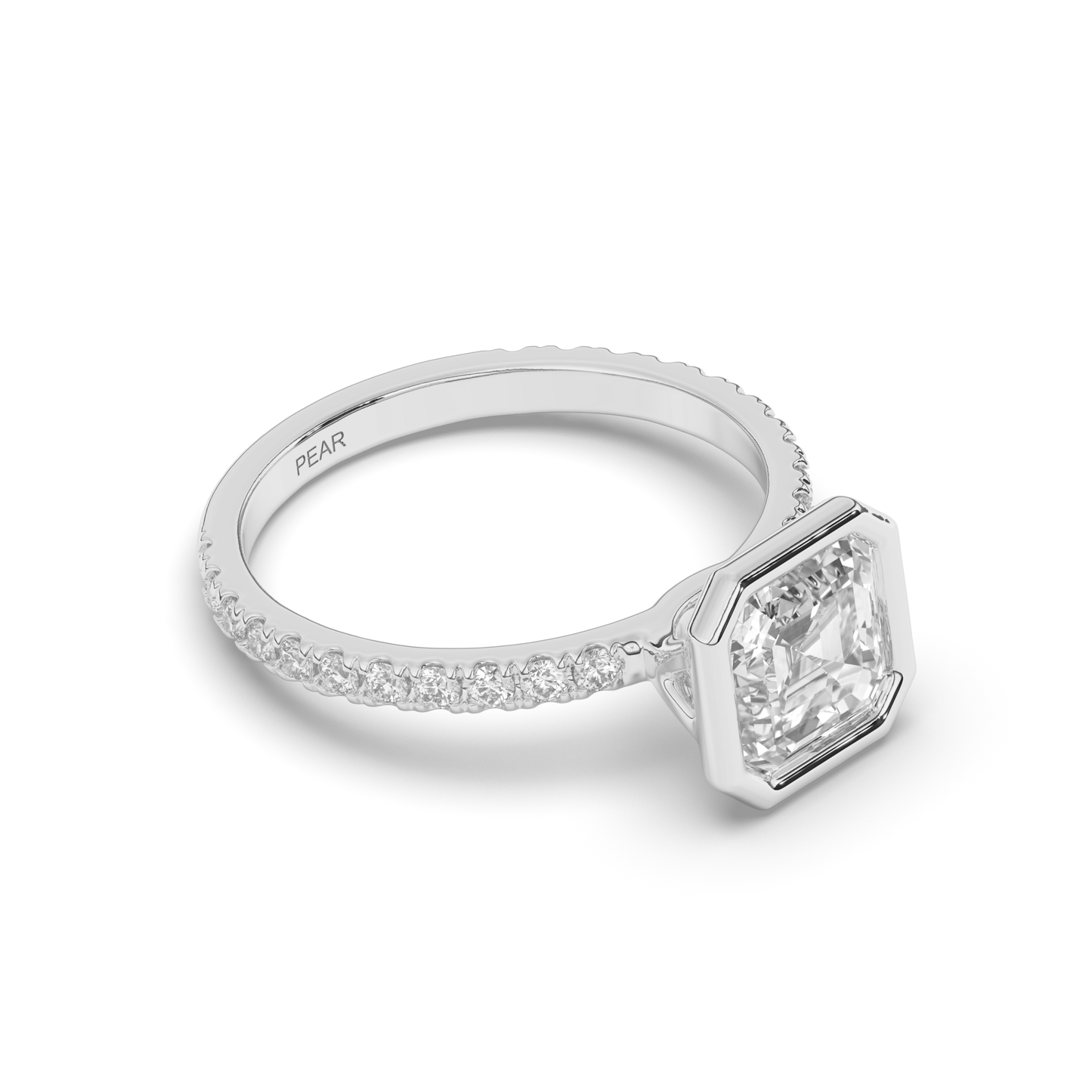 Asscher Bezel Lab-Grown Diamond Engagement Ring