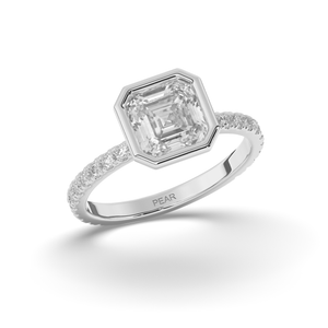 Asscher Bezel Lab-Grown Diamond Engagement Ring