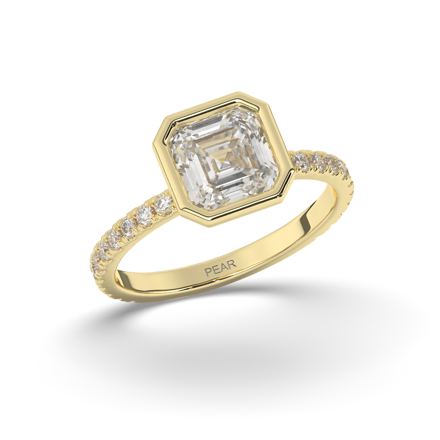 Asscher Bezel Lab-Grown Diamond Engagement Ring