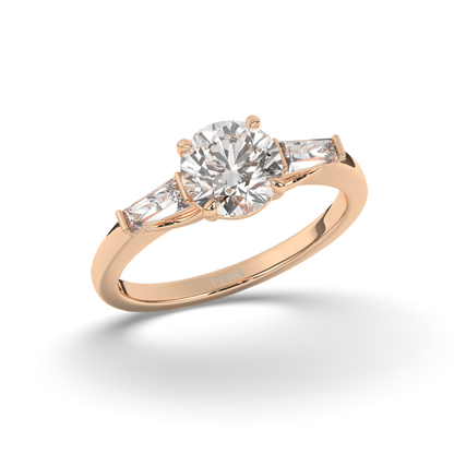 Three Stone Round & Baguette Lab-Grown Diamond Radiance Ring