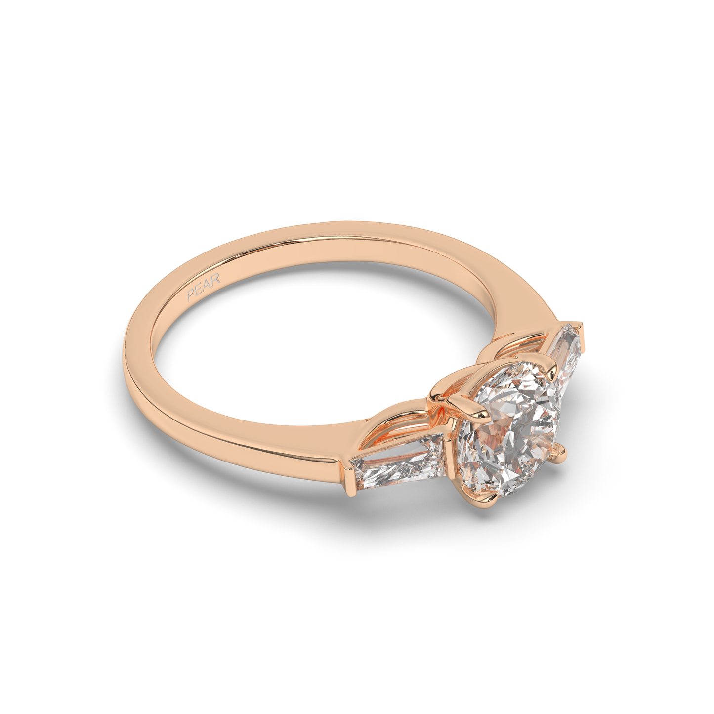 Three Stone Round & Baguette Lab-Grown Diamond Radiance Ring