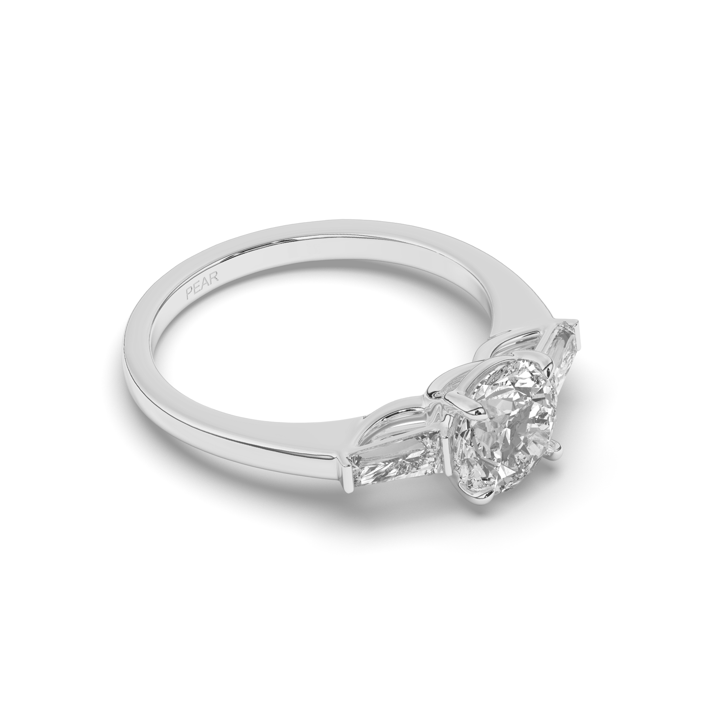 Three Stone Round & Baguette Lab-Grown Diamond Radiance Ring