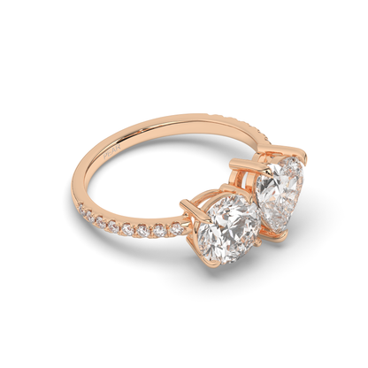 Toi Et Moi Round & Heart Lab-Grown Diamond Ring