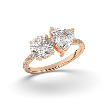 Toi Et Moi Round & Heart Lab-Grown Diamond Ring