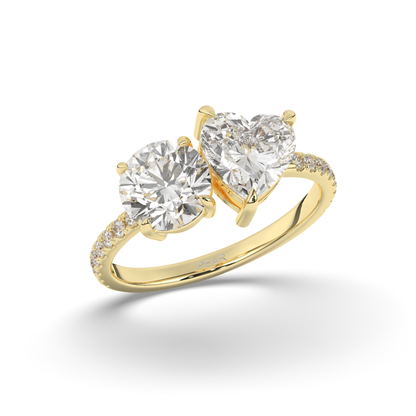 Toi Et Moi Round & Heart Lab-Grown Diamond Ring