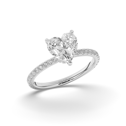 Lab-Grown Diamond Solitaire Heart Ring