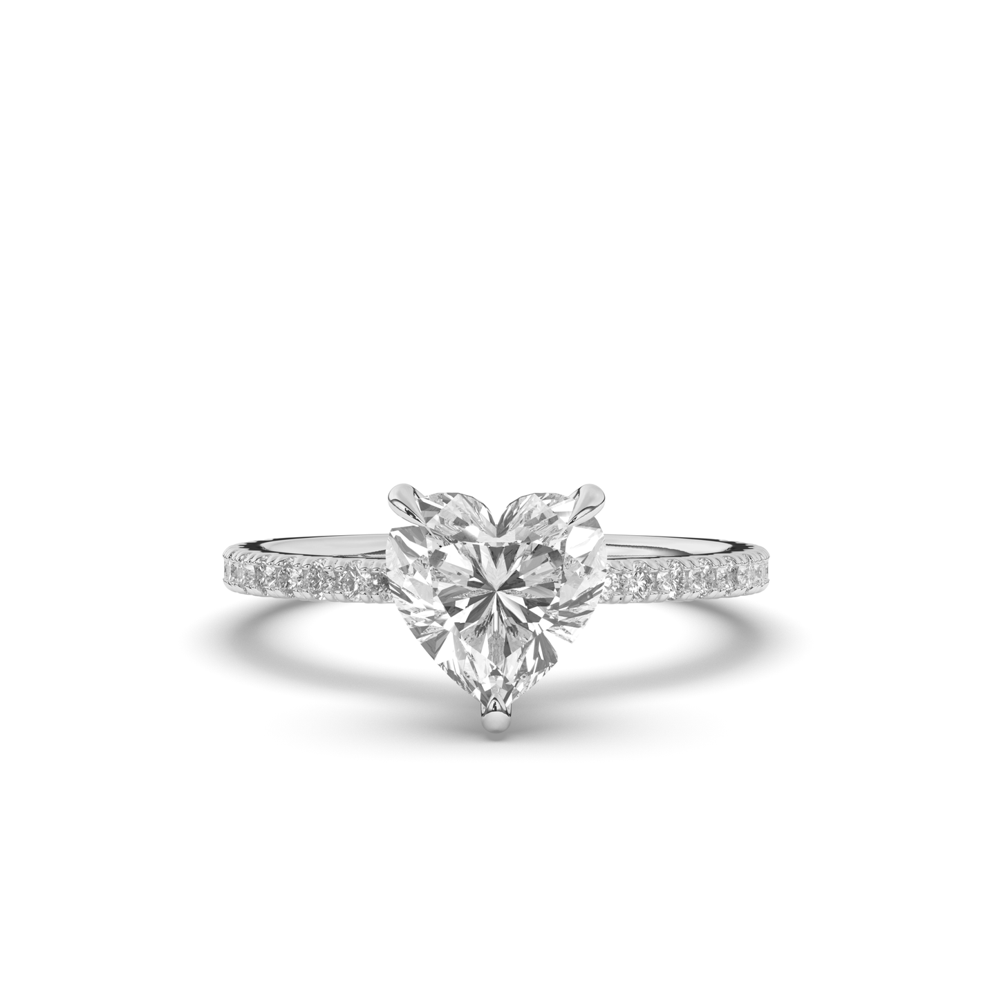 Lab-Grown Diamond Solitaire Heart Ring