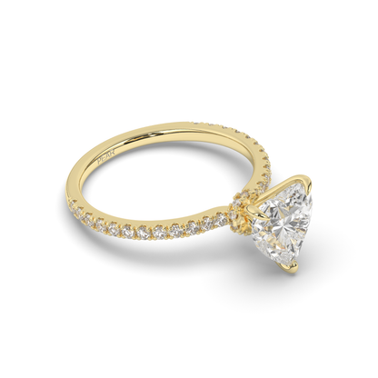 Lab-Grown Diamond Solitaire Heart Ring