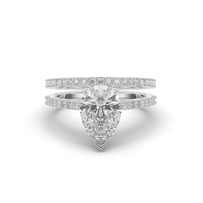 Pear Lab-grown Diamond Parallel Split Wedding Band