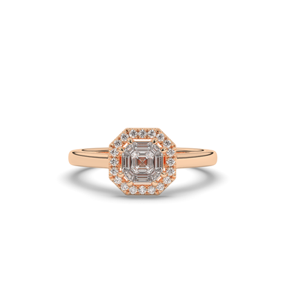 Classic Halo Asscher-Cut Lab-Grown Diamond Wedding Ring