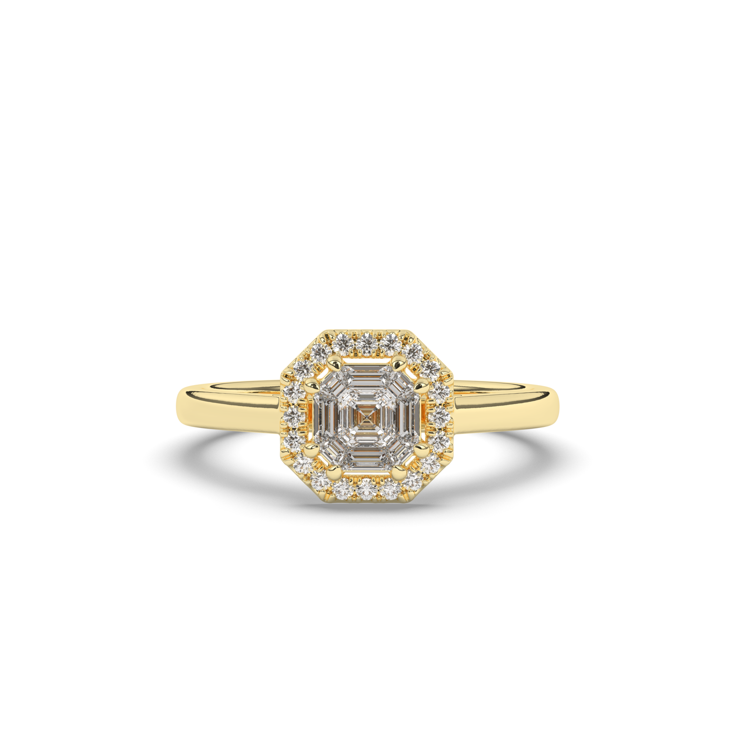 Classic Halo Asscher-Cut Lab-Grown Diamond Wedding Ring