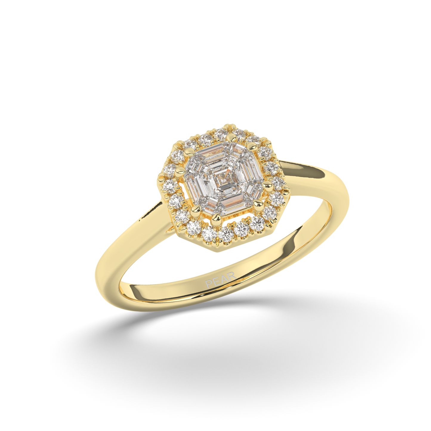 Classic Halo Asscher-Cut Lab-Grown Diamond Wedding Ring