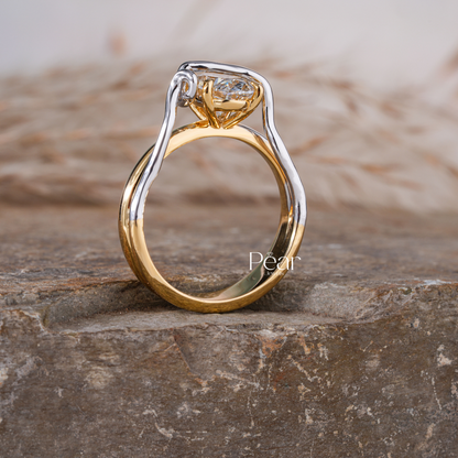 Oval Lock Solitaire Lab grown Diamond Ring