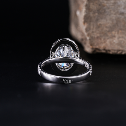 Double Halo Oval & Round Lab Grown Diamond Engagement Ring