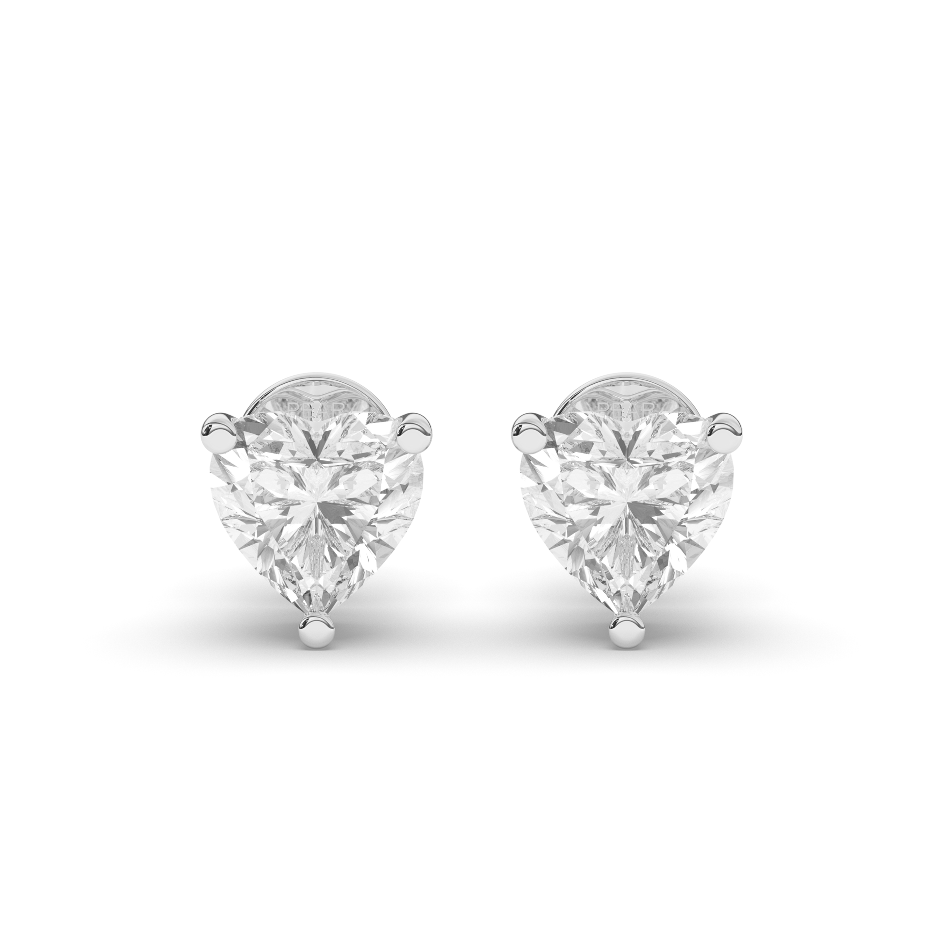 Romantic Heart-Shaped Lab-Grown Diamond Stud Earrings - Pear Jewels
