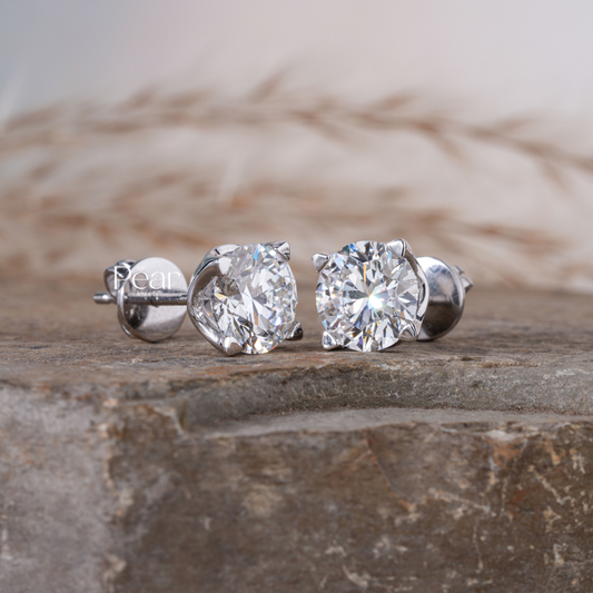 Solitaire Stud Round Lab grown Diamond Earrings