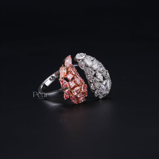 Marquise & Pear LabGrown Diamond Fancy Flower Engagement Ring - Pear Jewels