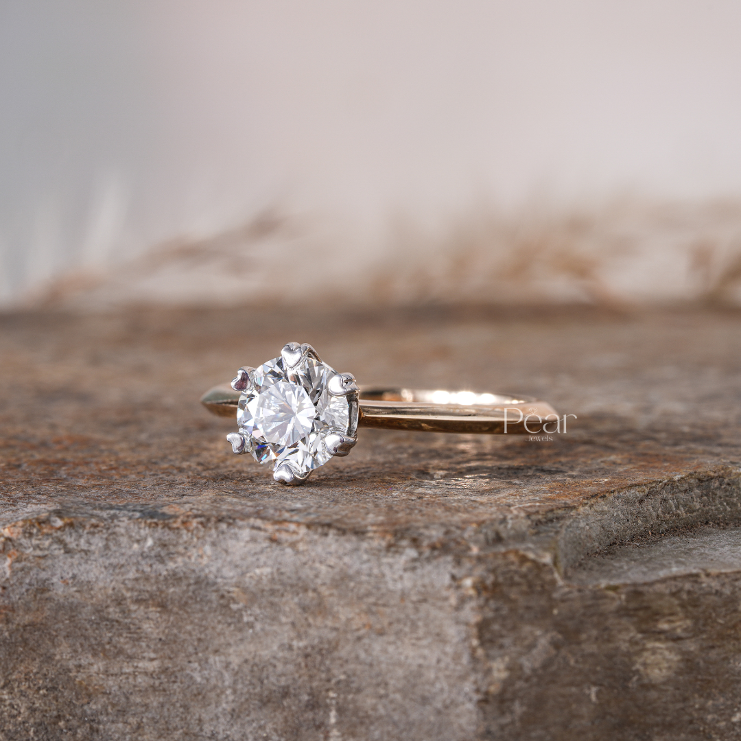 Round Solitaire Basket Engagement Ring