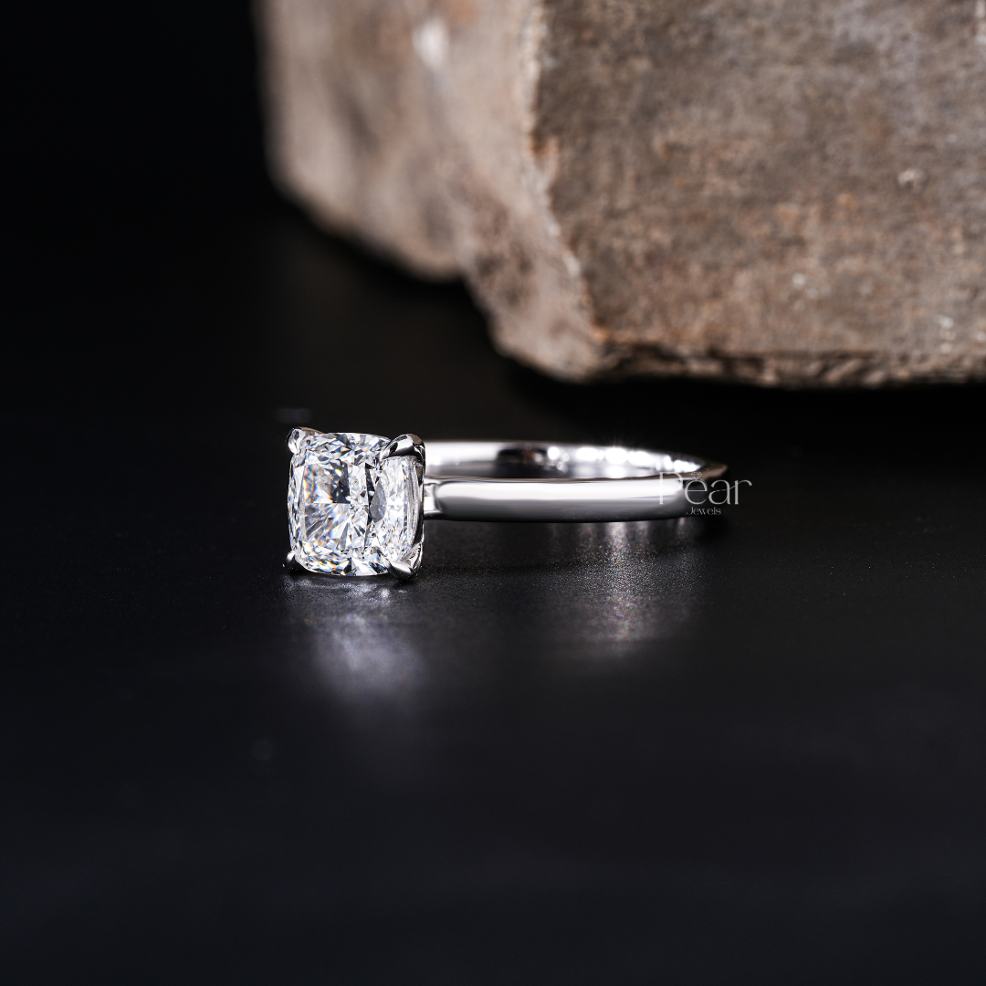 Cushion Solitaire Lab Grown Diamond Ring