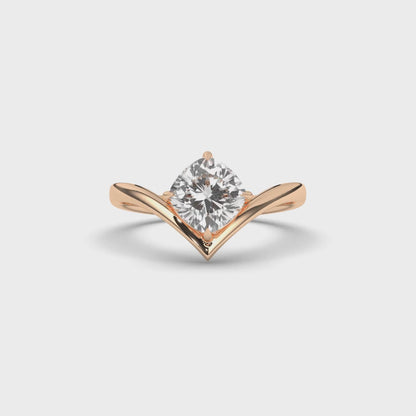 Cushion Lab-Grown Diamond Solitaire Ring