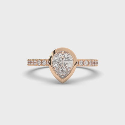 Pear Bezel Lab-Grown Diamond Engagement Ring