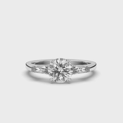 Three Stone Round & Baguette Lab-Grown Diamond Radiance Ring